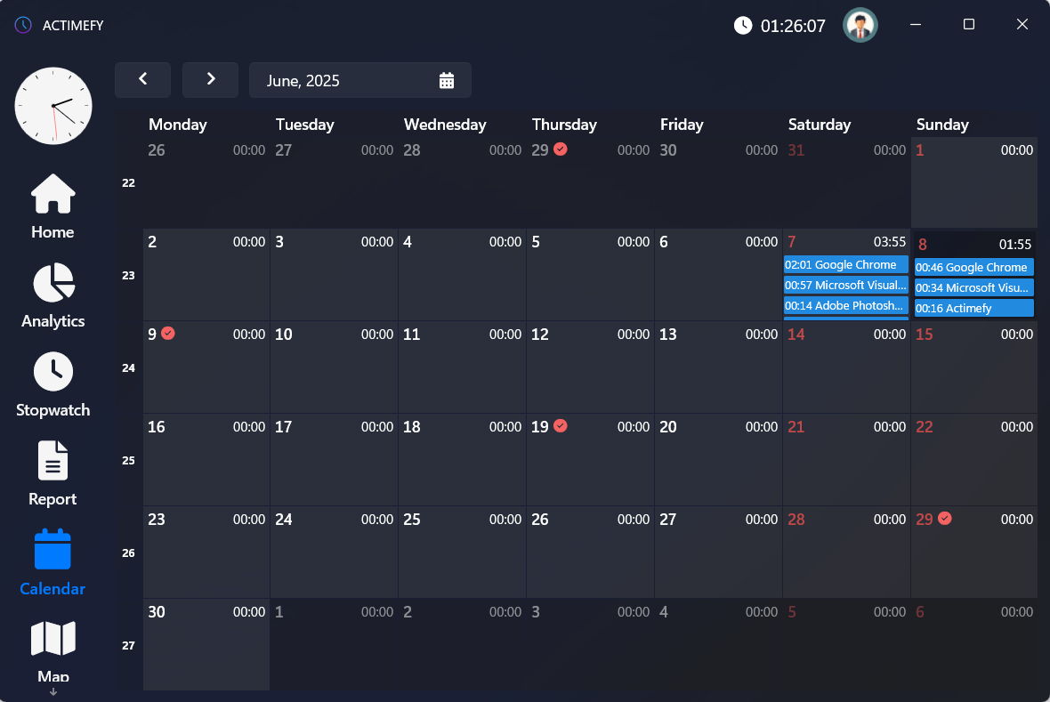 Actimefy customizable dashboard screenshot 2